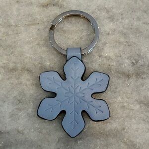Coach Leather Blue Snowflake Keychain - Retired
